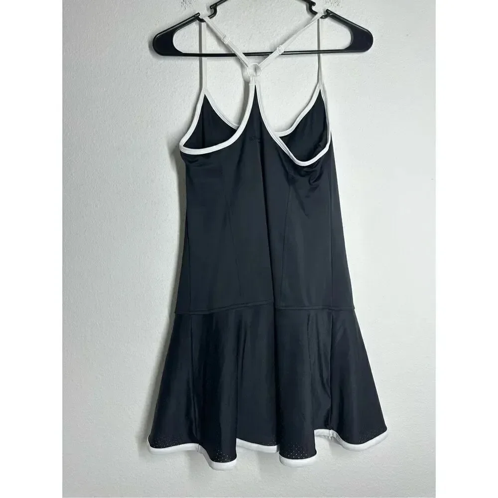 NWOT Love & Sports Womens Size M 8-10 Game On Tennis Dress Black White Trim